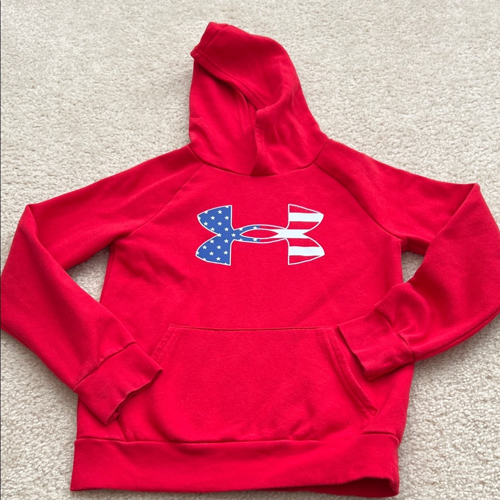 Under Armour Kids Hoodie in Vibrant Red